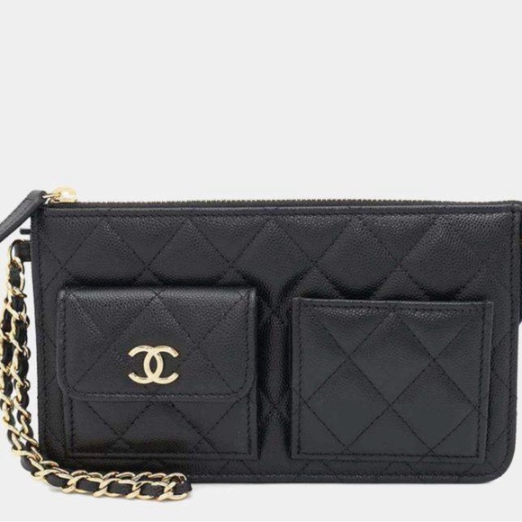 CHANEL CC Multi-Pocket Wallet on Chain Quilted Caviar - Picture 1 of 12